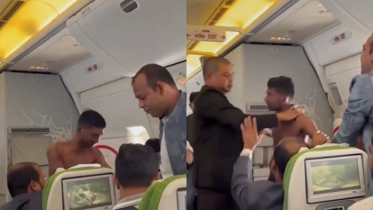 بالفيديو.. مشاجرة عنيفة على متن طائرة بسبب مقعد