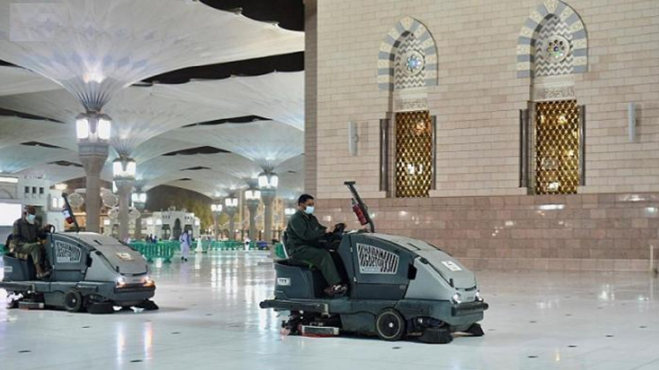 شؤون المسجد النبوي ترفع جاهزيتها استعدادًا للحالة المطرية المتوقعة