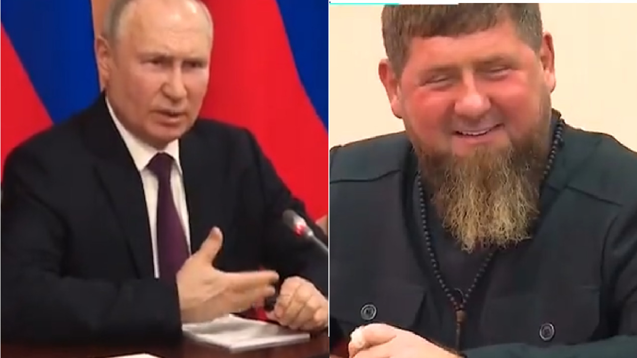 ردة فعل بوتين بعد رؤيته لحية قديروف الطويلة (فيديو)