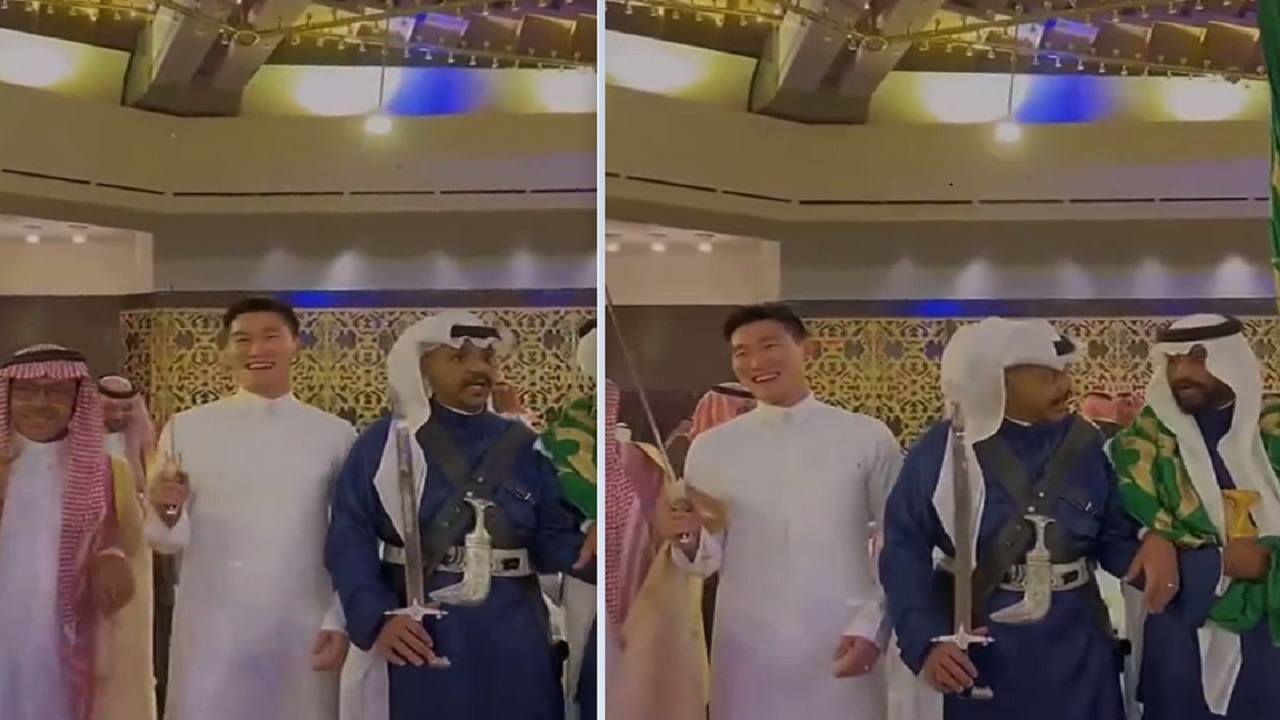 جانغ يؤدي العرضة السعودية في زفاف البريك (فيديو)