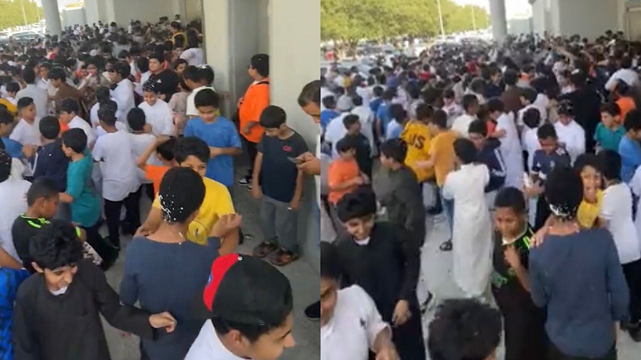 احتفالات وفرحة عارمة في أحد مدارس جدة بإجازة نهاية العام .. فيديو