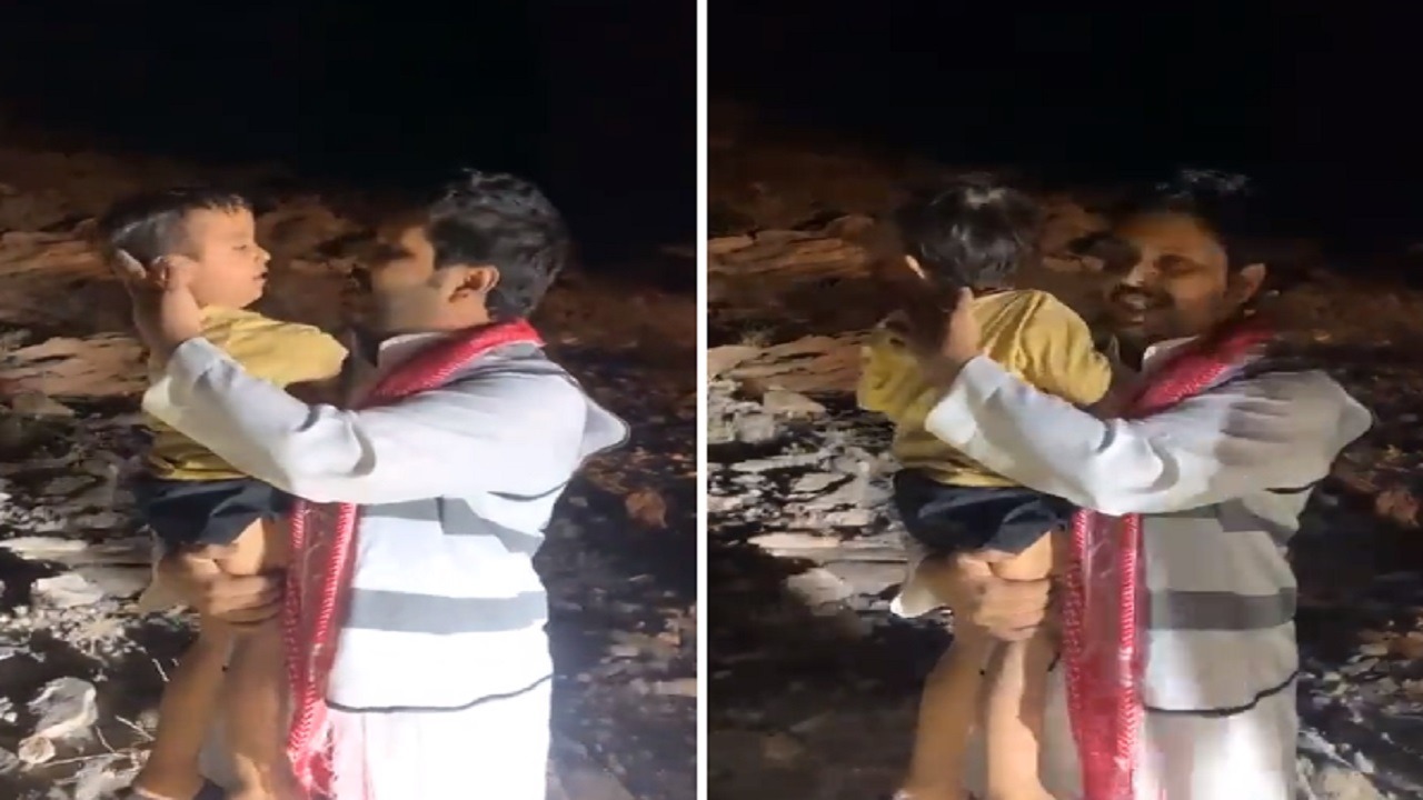 العثور على طفلين تائهين بأحد جبال الطائف.. فيديو