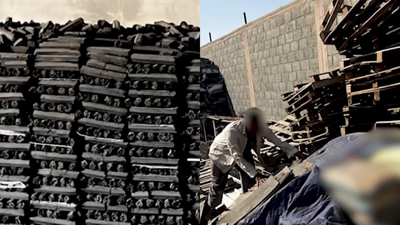 التجارة تضبط 180 ألف قطعة فحم مغشوش بمستودع مهجور في ضرما .. فيديو