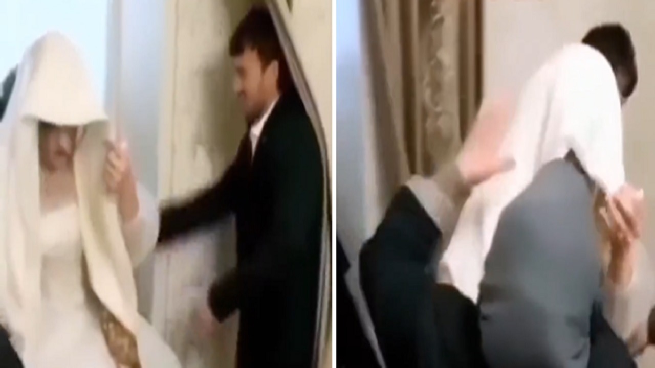 شاب يضرب عروسه بليلة زفافهما وسط فرحة أخواته.. فيديو